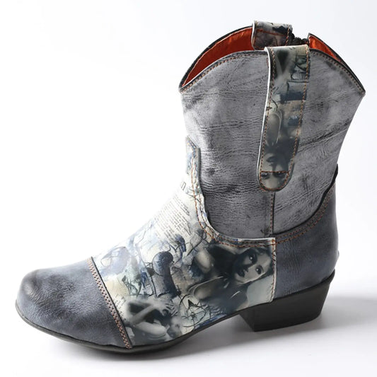 Zipper Leather Fashion Boots