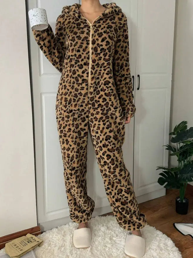 Eared Cap Cozy Jumpsuit