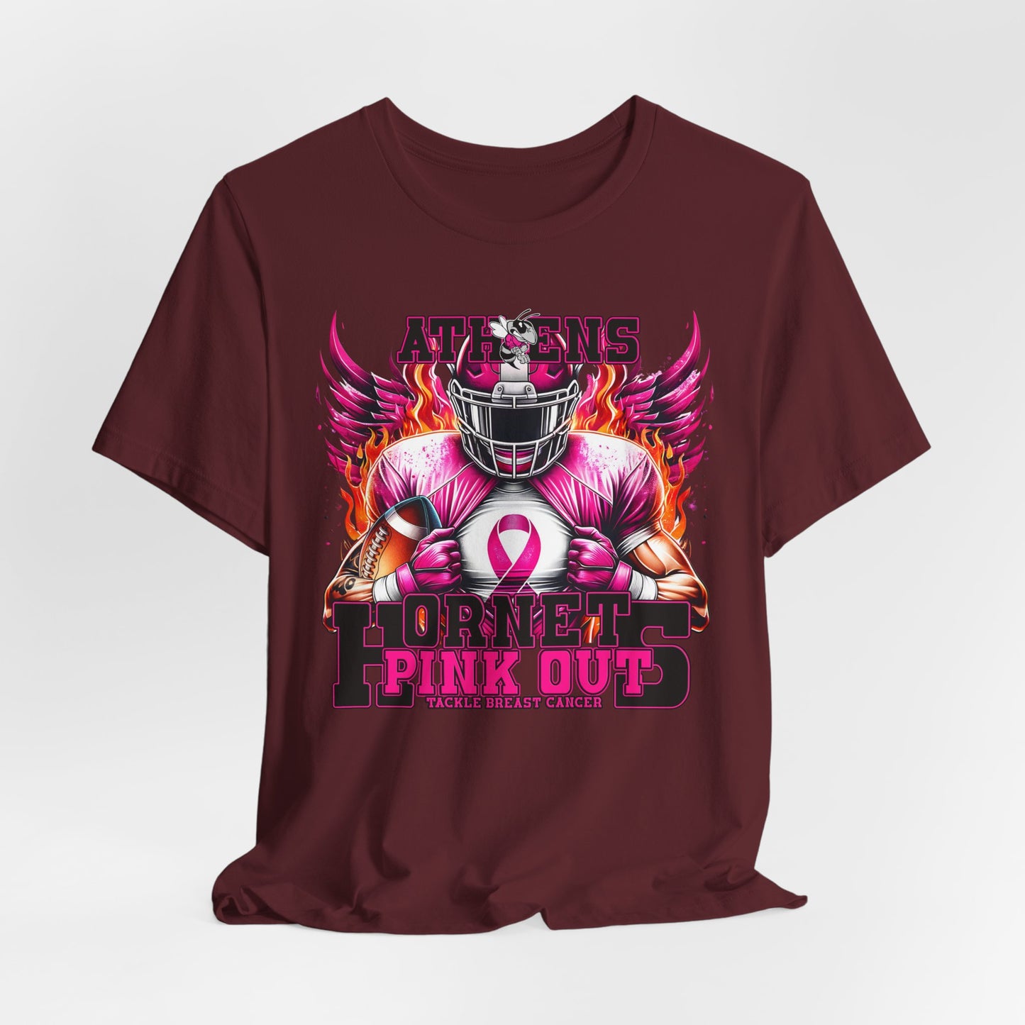 Athens Hornets Pink Out Football T-Shirt