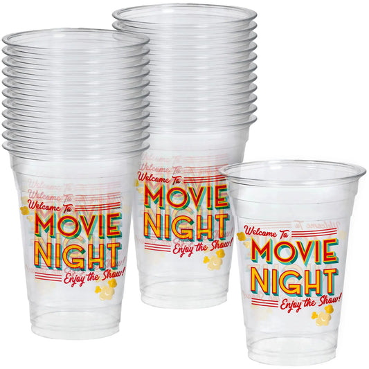Amscan Clear Plastic Tumblers - Perfect For Parties & Tropical-Themed Events Movie Night 16 oz Packs of 20