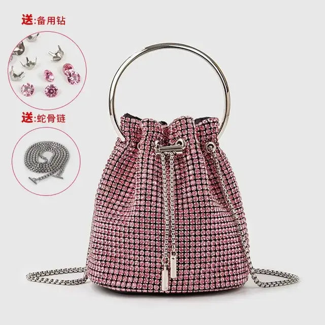 Women's bag 2023 a w bucket bags Women's inlaid diamond bag Fashion dinner women luxury single shoulder designer handbags