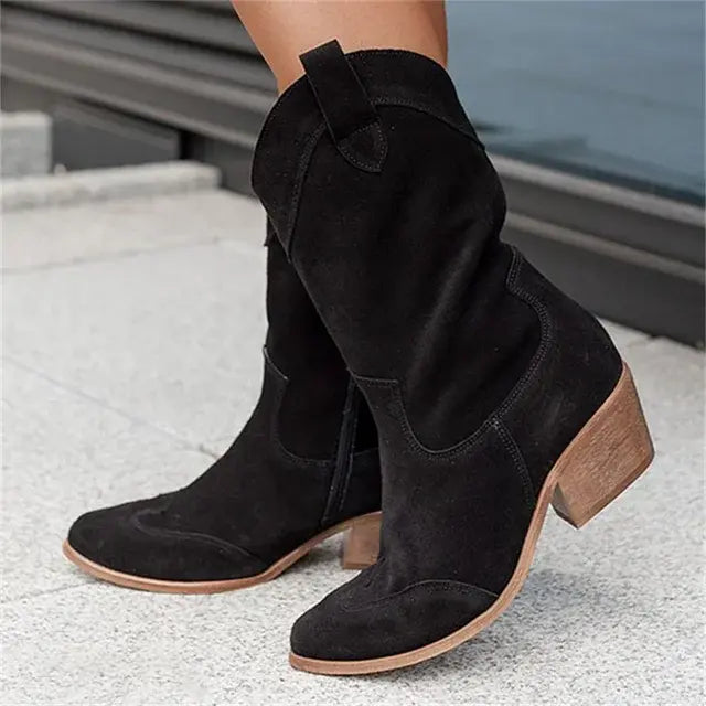 Mid-Calf Ethnic female western boots