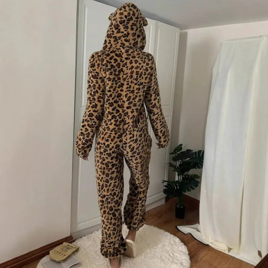 Eared Cap Cozy Jumpsuit