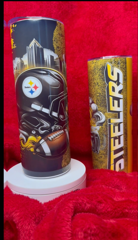Game Day Vibes 20oz Skinny Tumbler – Black & Gold Edition