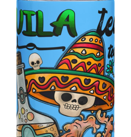 Tequila Vibes Fiesta 20oz Skinny Tumbler with Bottles Ice Topper