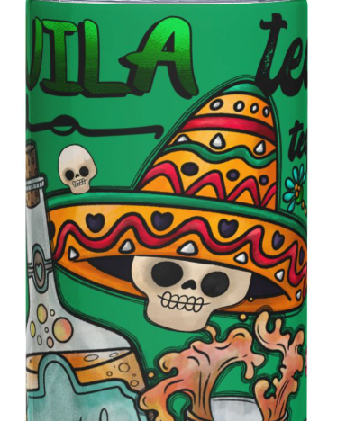 Tequila Vibes Fiesta 20oz Skinny Tumbler with Bottles Ice Topper