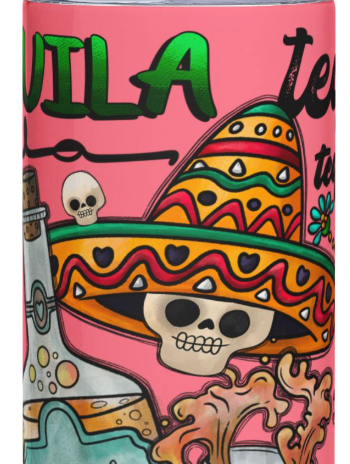 Tequila Vibes Fiesta 20oz Skinny Tumbler with Bottles Ice Topper