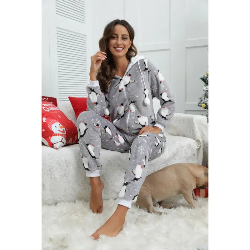 Women's Holiday Theme Flannel Onesie