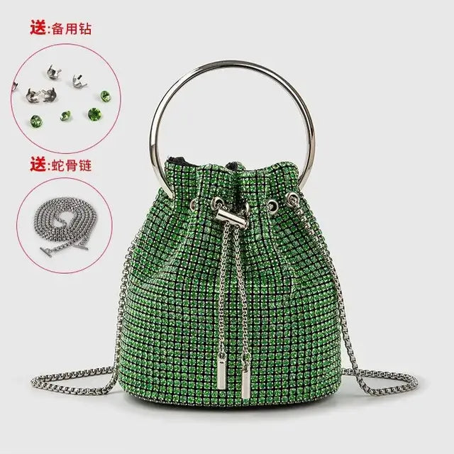Women's bag 2023 a w bucket bags Women's inlaid diamond bag Fashion dinner women luxury single shoulder designer handbags