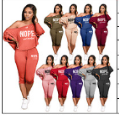 Plus Size 2pcs Set with NOPE Letter Print and Drawstring