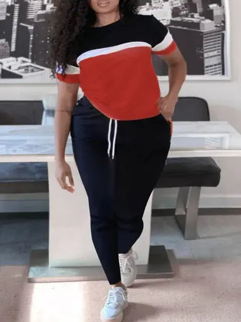 Plus Size Drawstring Pants Set
