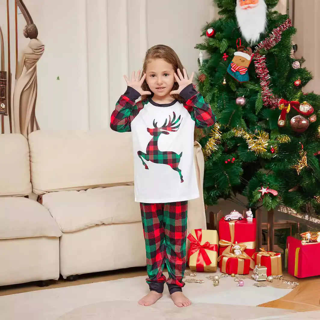 2024 Christmas Family Cartoon Reindeer Pajama Set