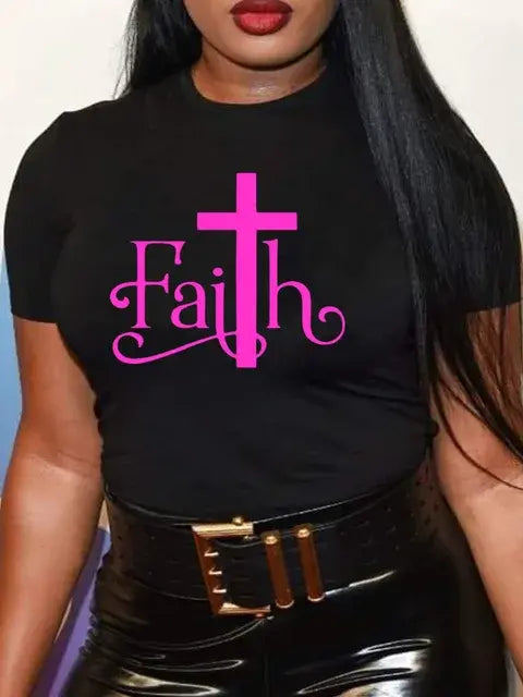 Plus Size T-Shirts with Rhinestone for women