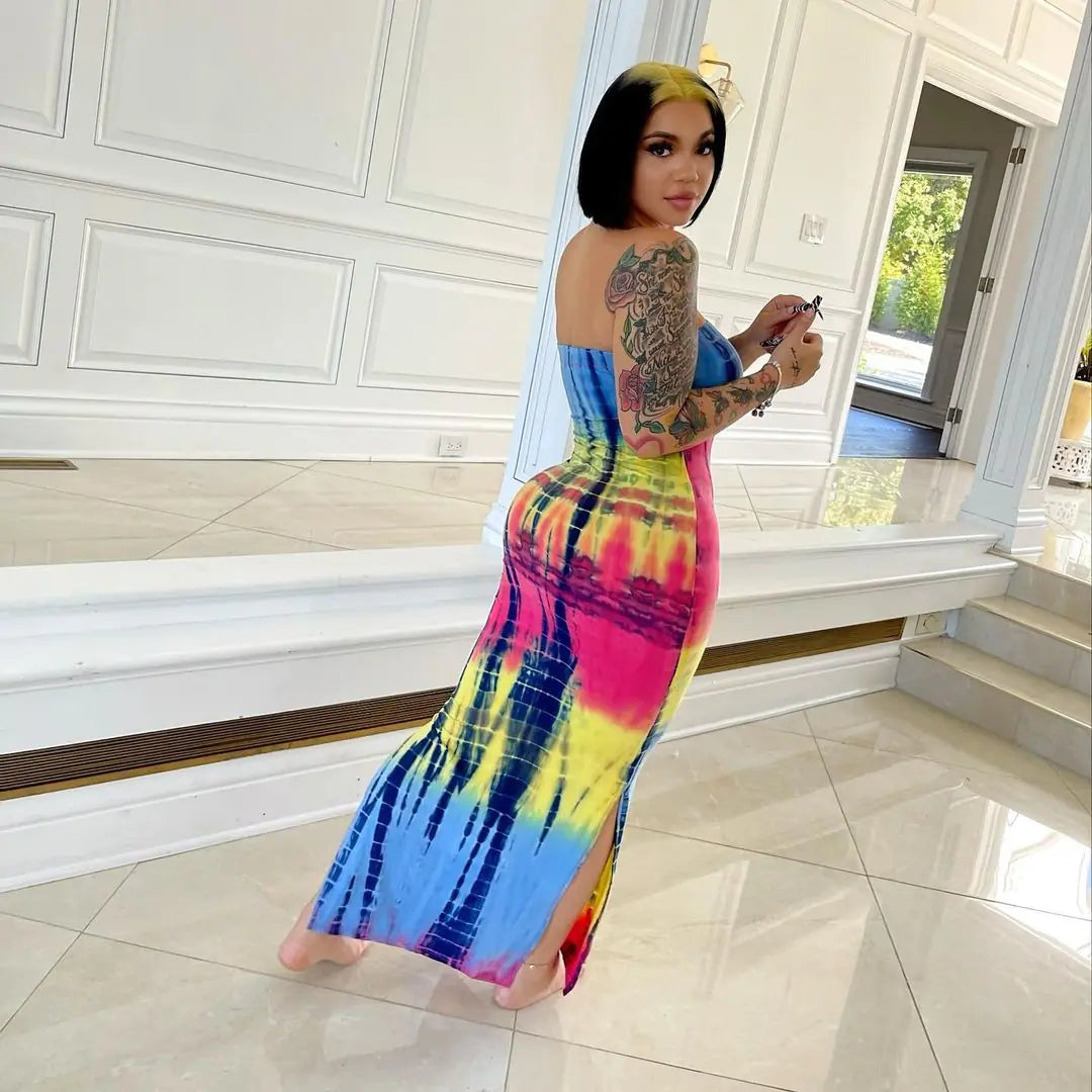 Chic Autumn Tie-Dye Women's Dresses