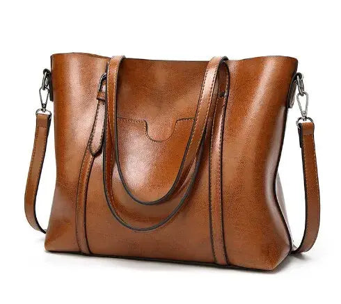 Retro Designer Large Capacity Women's Tote Bag Soft PU Leather