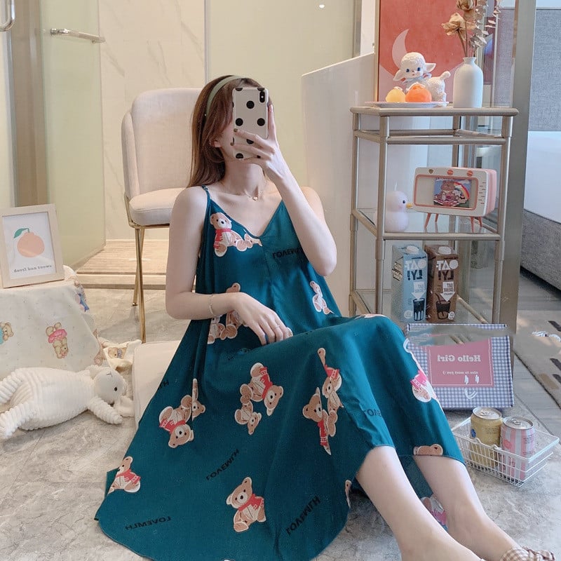 Chic Thin Cotton Silk Sleep Skirt