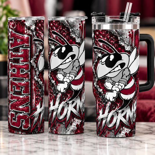 Athens Hornets Spirit Tumbler – 20oz & 40oz