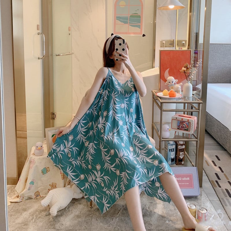 Chic Thin Cotton Silk Sleep Skirt