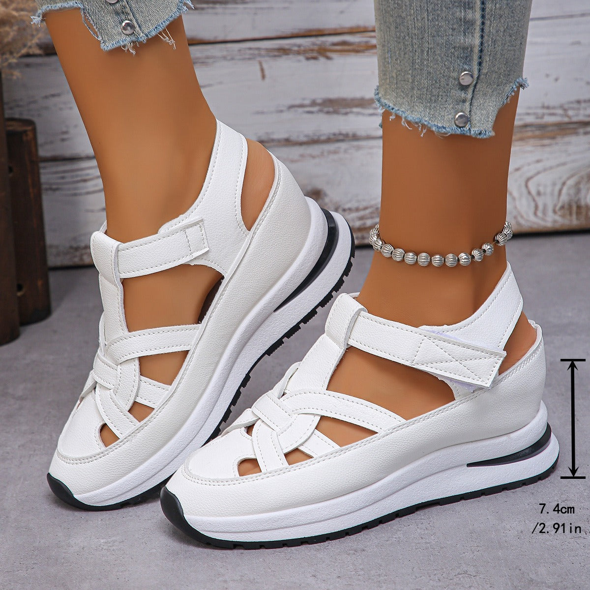 Ladies' PU Wedge Sandals