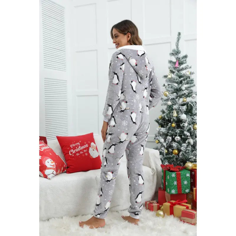 Women's Holiday Theme Flannel Onesie