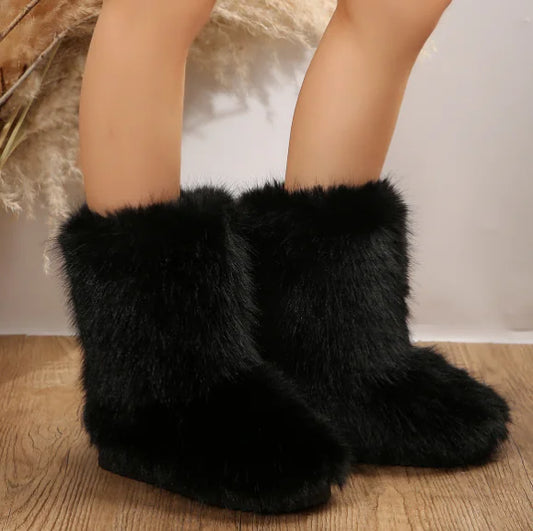 Cozy Plush Mid-Calf Boots