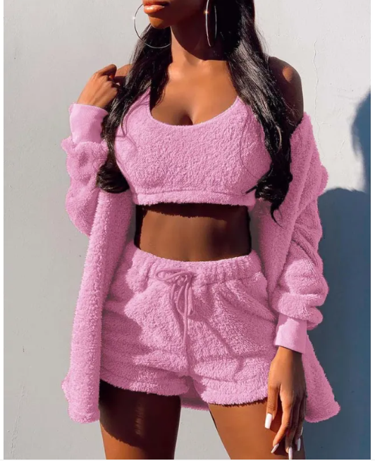 Chic Autumn & Winter Comfort Set - Coat, Vest & Shorts