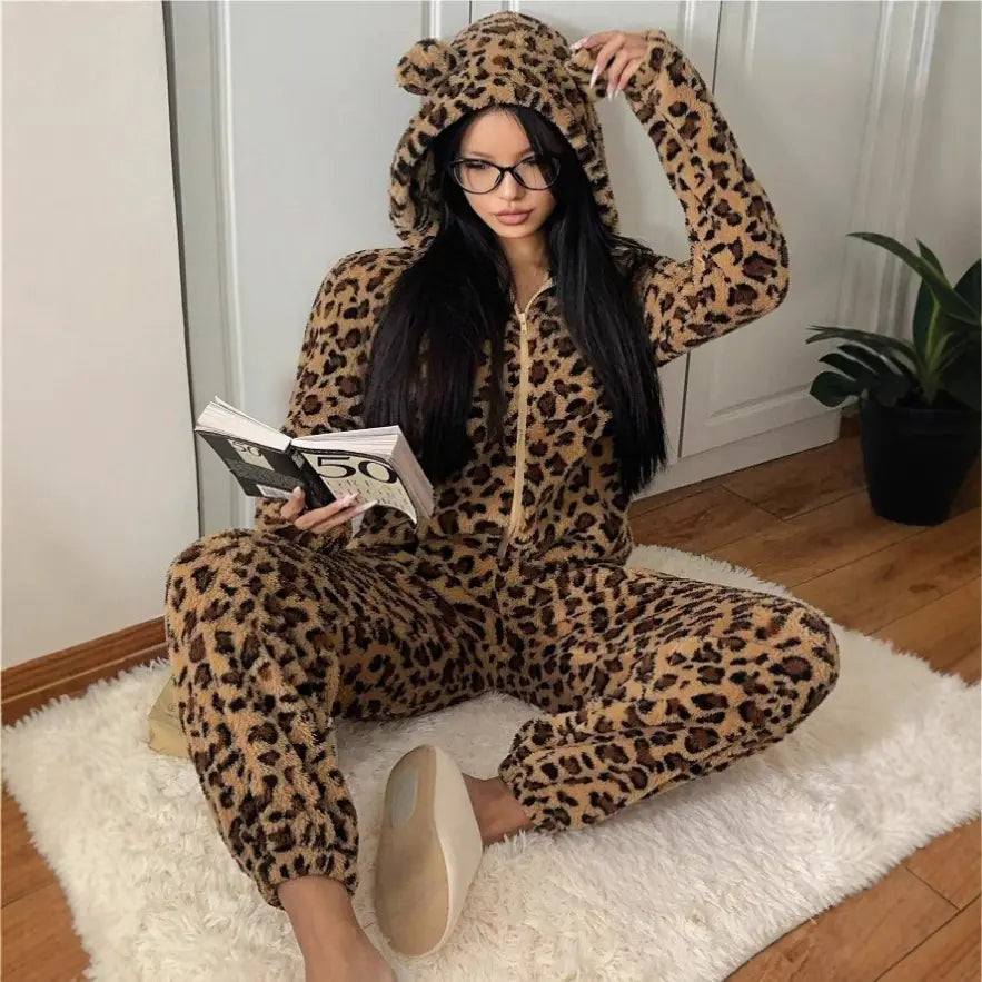 Eared Cap Cozy Jumpsuit