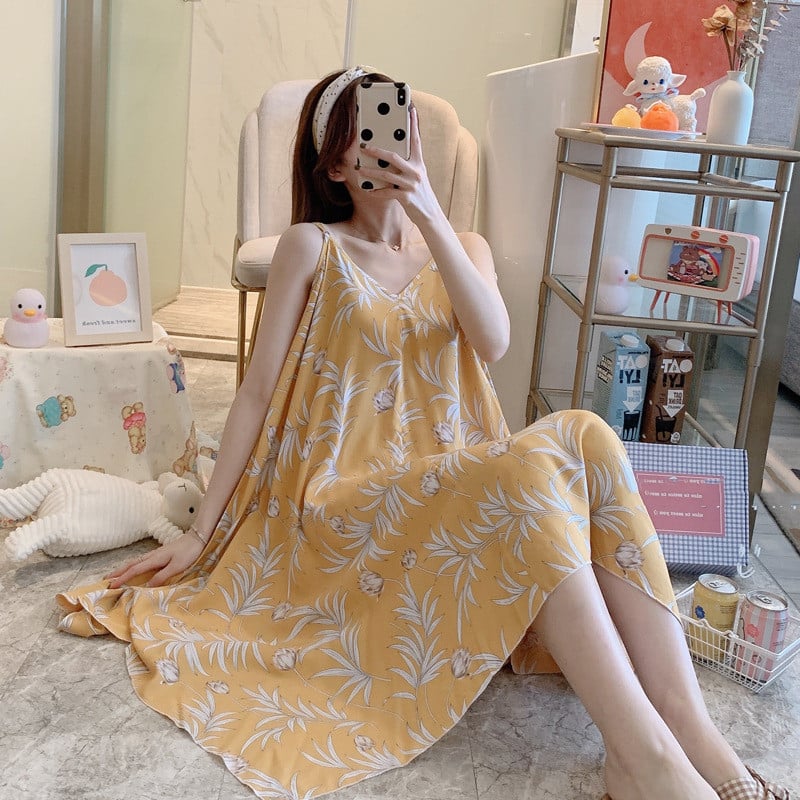 Chic Thin Cotton Silk Sleep Skirt