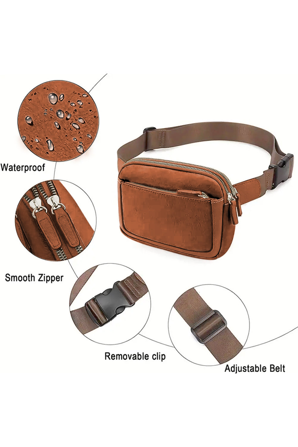 Desert Palm Minimalist Multi-zipped Crossbody Bag