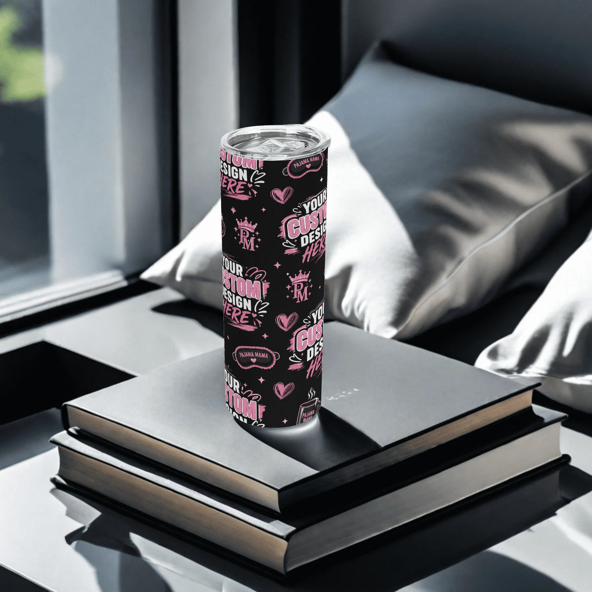 Custom Designed 20oz Skinny, 40oz Stainless Steel Tumbler with Handle & Straw