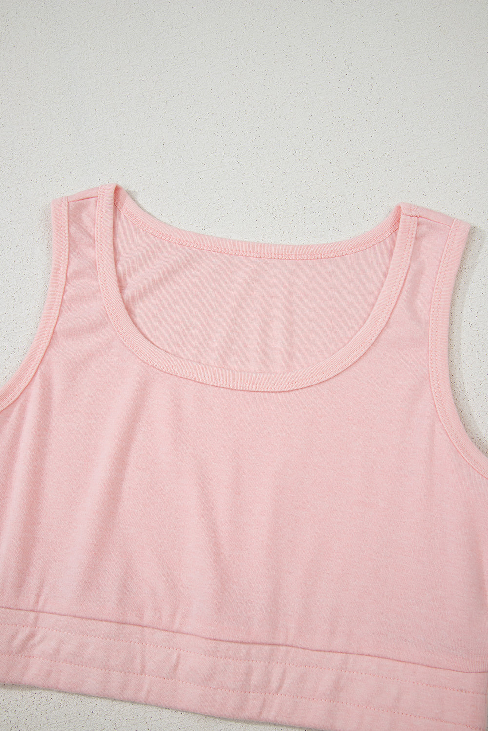 Light Pink Shirred Hem Crop Tank Top Loose Shorts Cardigan 3 Piece Pajama Set