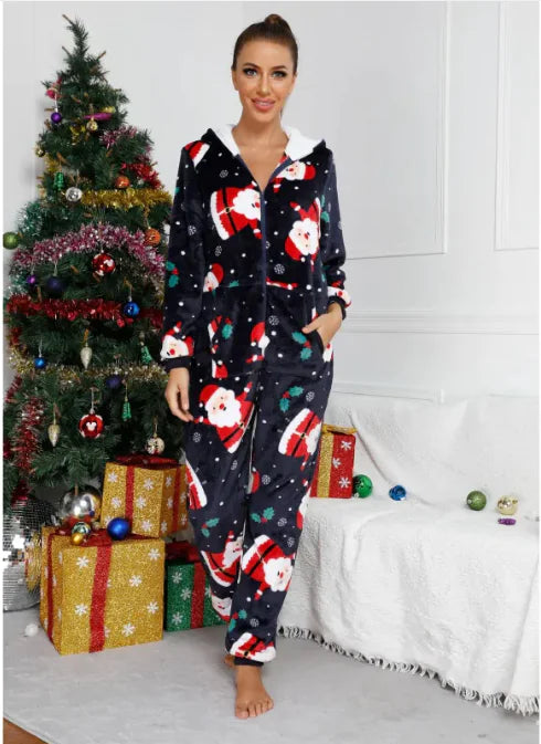 Santa Hooded Flannel Bodysuit