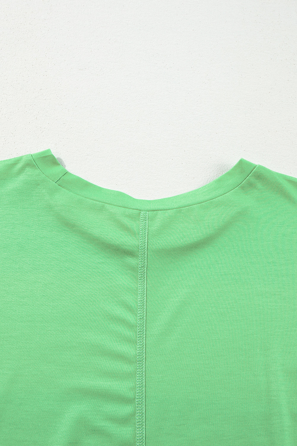 Light Blue Colorblock Drop Sleeve Round Neck Top