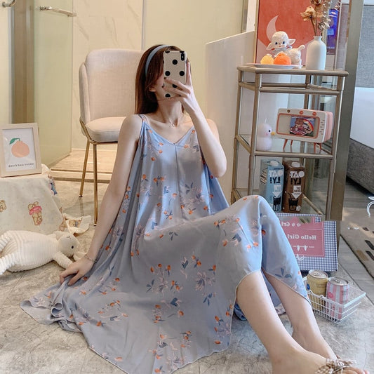 Chic Thin Cotton Silk Sleep Skirt