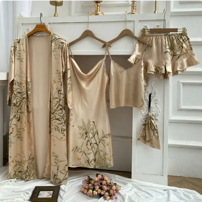 Cherry Blossom Print Women's Pajamas