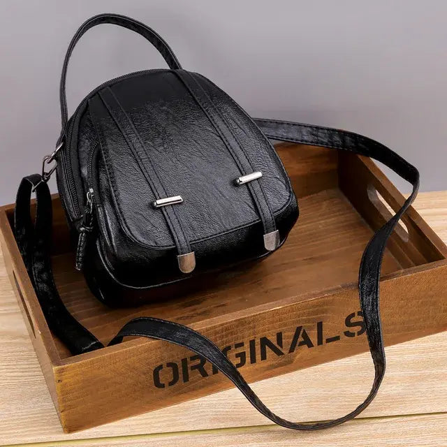 Vintage Small Shoulder Bag Women Soft Leather Crossbody Bag Multifunction Messenger Bag