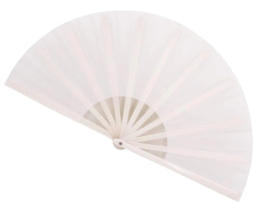 Large Folding Fans Rave Hand Fans Festival Fans for Women Men Chinese Japanes Hand Held Folding Fan for Music Festival EDM Performance Gifts Party Decoration (White)