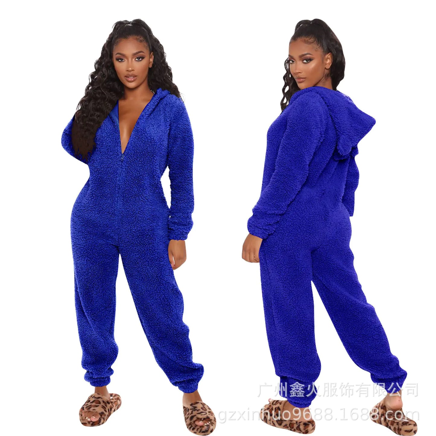 Winter Wool Hooded Jumpsuit