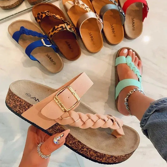 Women Sandals Plaited Leopard Summer Shoes