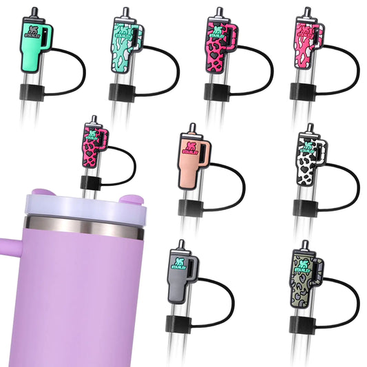 10mm Straw Covers for Stanl-ey Cup 8 Pcs Reusable Stanl-ey Cups Straw Toppers Dust-Proof Straws Covers Caps for Stanl-ey Tumblers Decoration