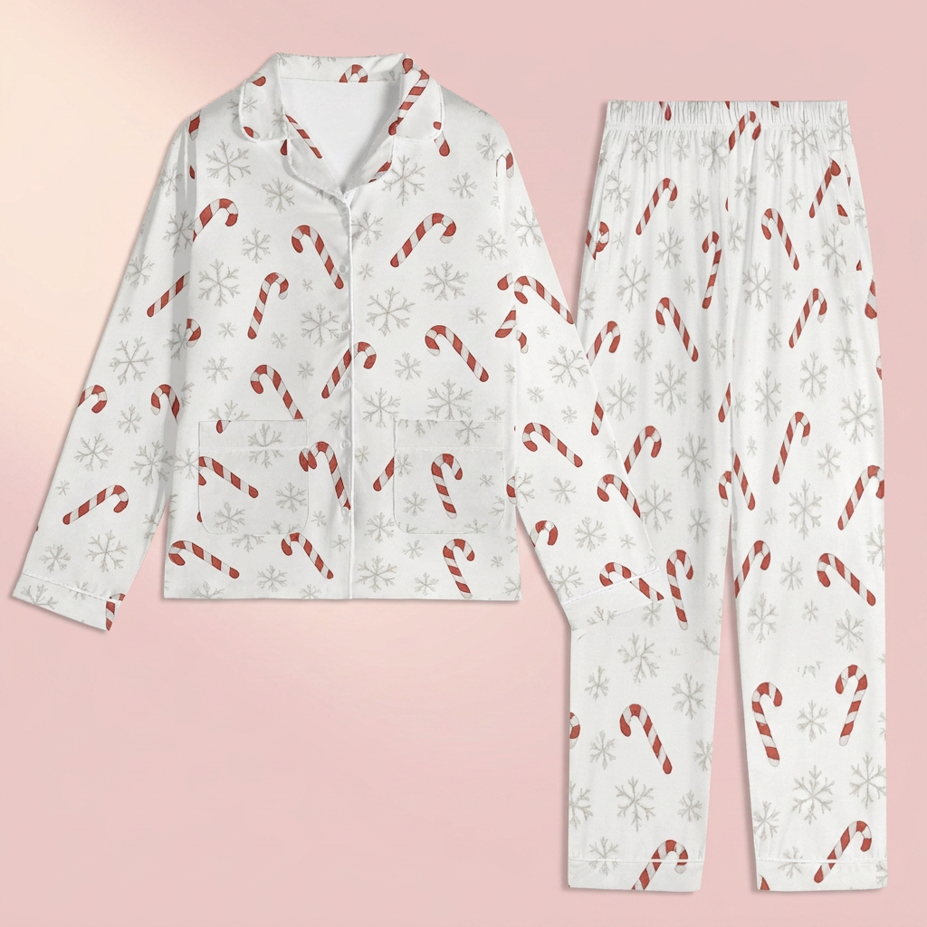 Peppermint Snowflake Lounge Set — styled on blush pink
