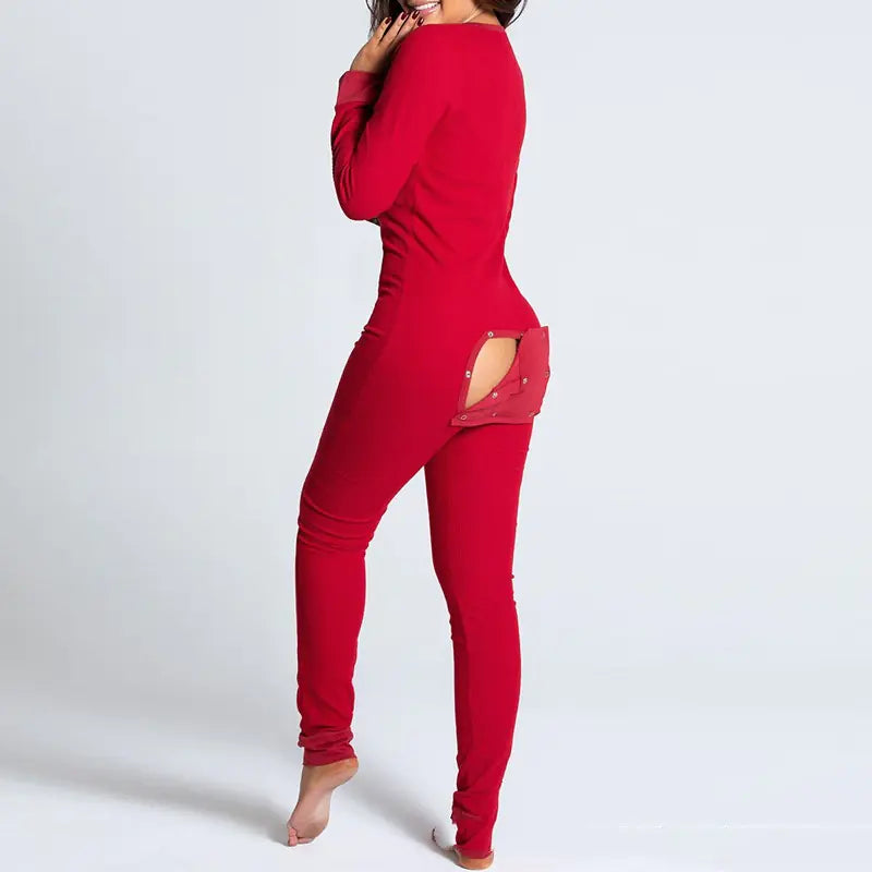 Chic Long-Sleeve Milk Silk Jumpsuit