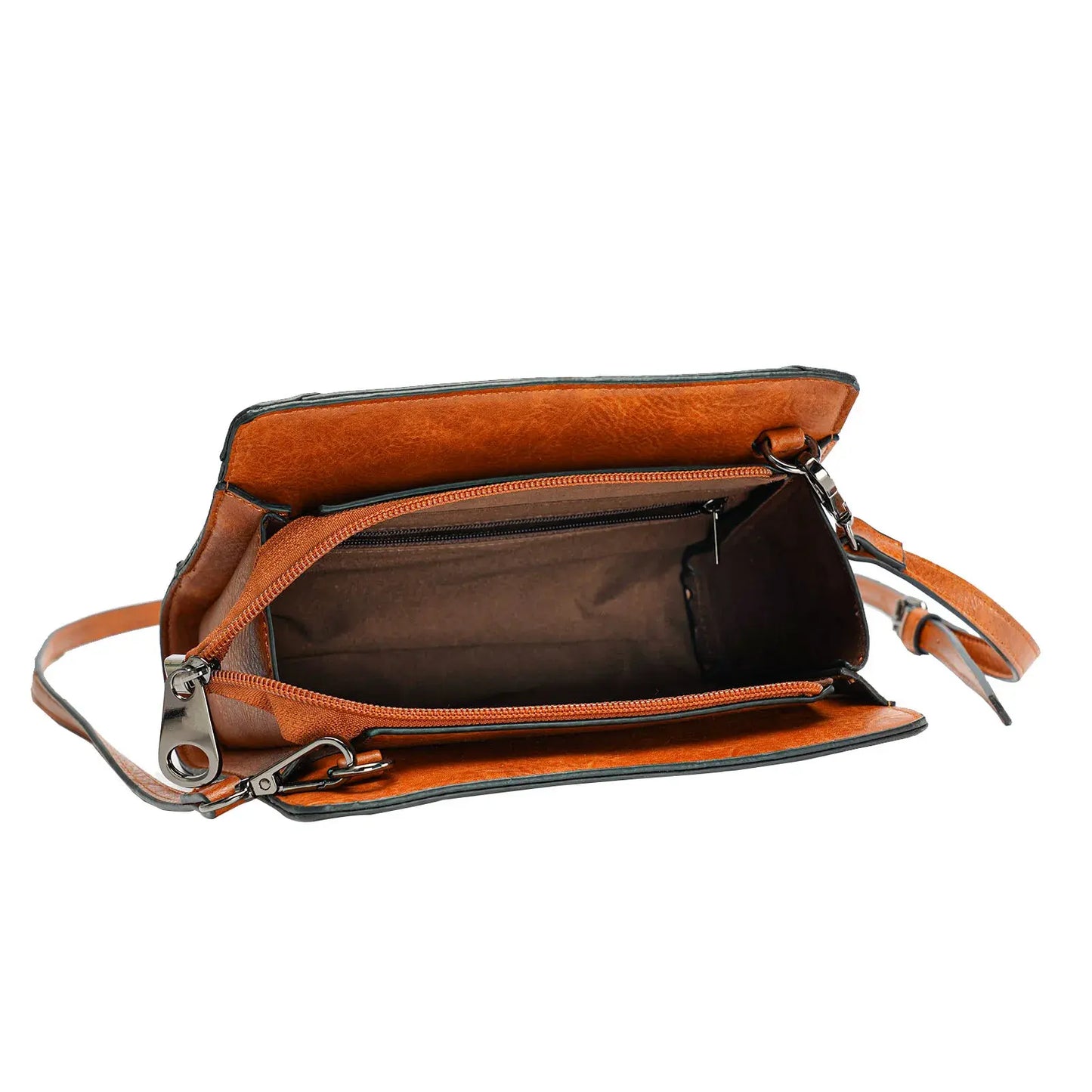 Embroidered Western Leather Purse Shoulder Bag