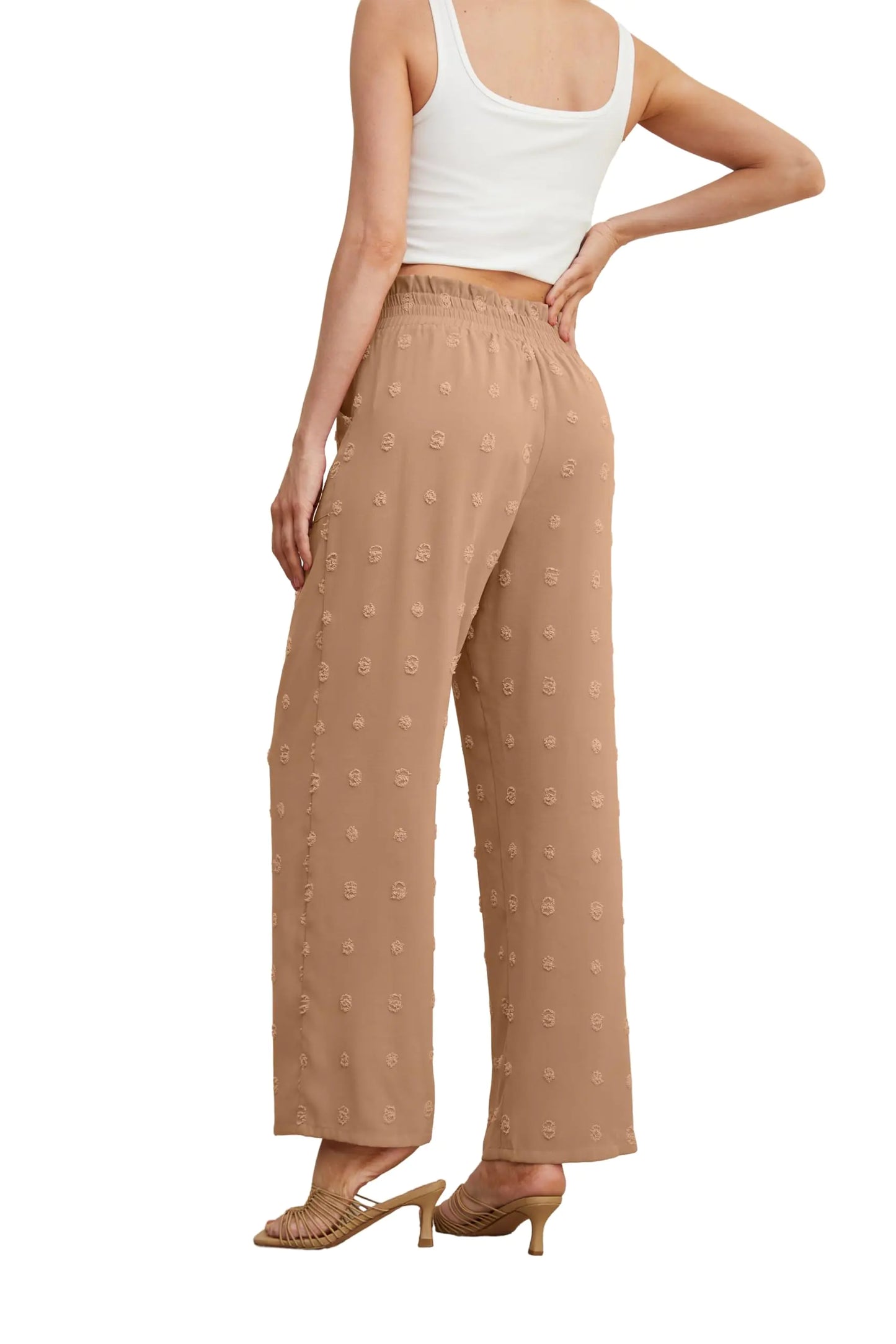 OLRIK Women's Casual Plus Size Pants High Waisted Self-tie Belted Lounge Pants Straight Long Trousers with Pockets 3X Th Khaki