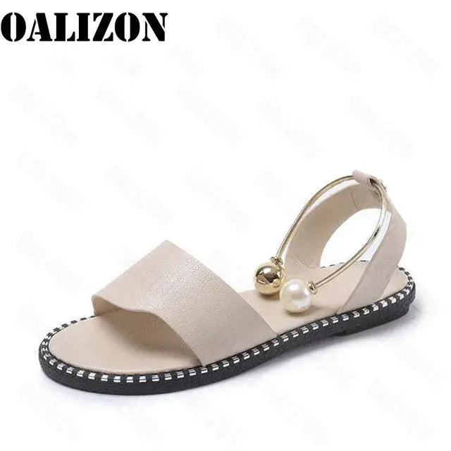 New Summer Beaded Pearly Sandals
