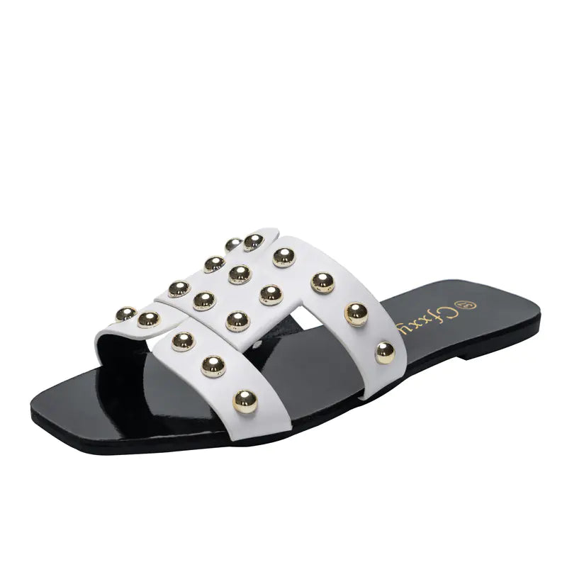 Chic Rivet Slip-Ons for Women