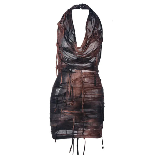 Halter Backless Mini Dress