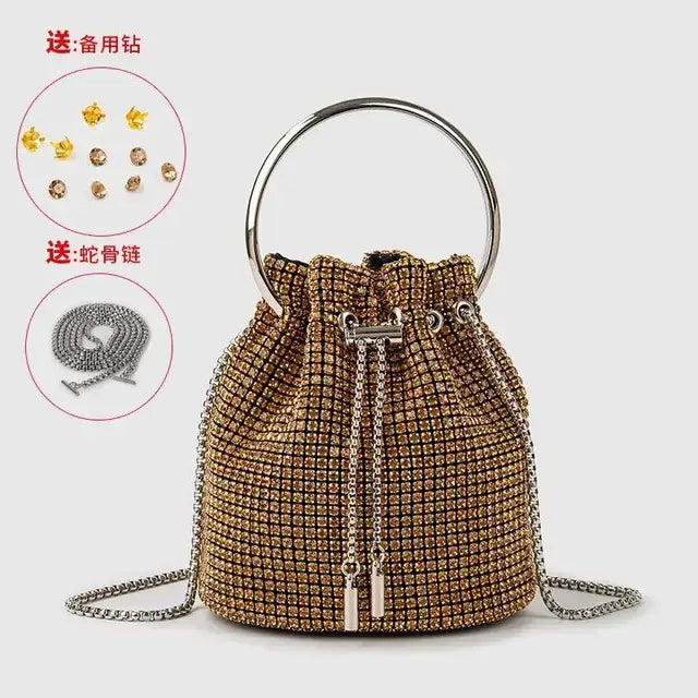 Women's bag 2023 a w bucket bags Women's inlaid diamond bag Fashion dinner women luxury single shoulder designer handbags