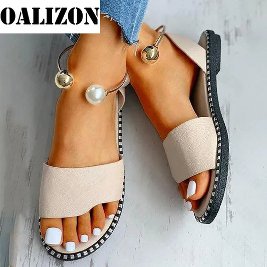 New Summer Beaded Pearly Sandals
