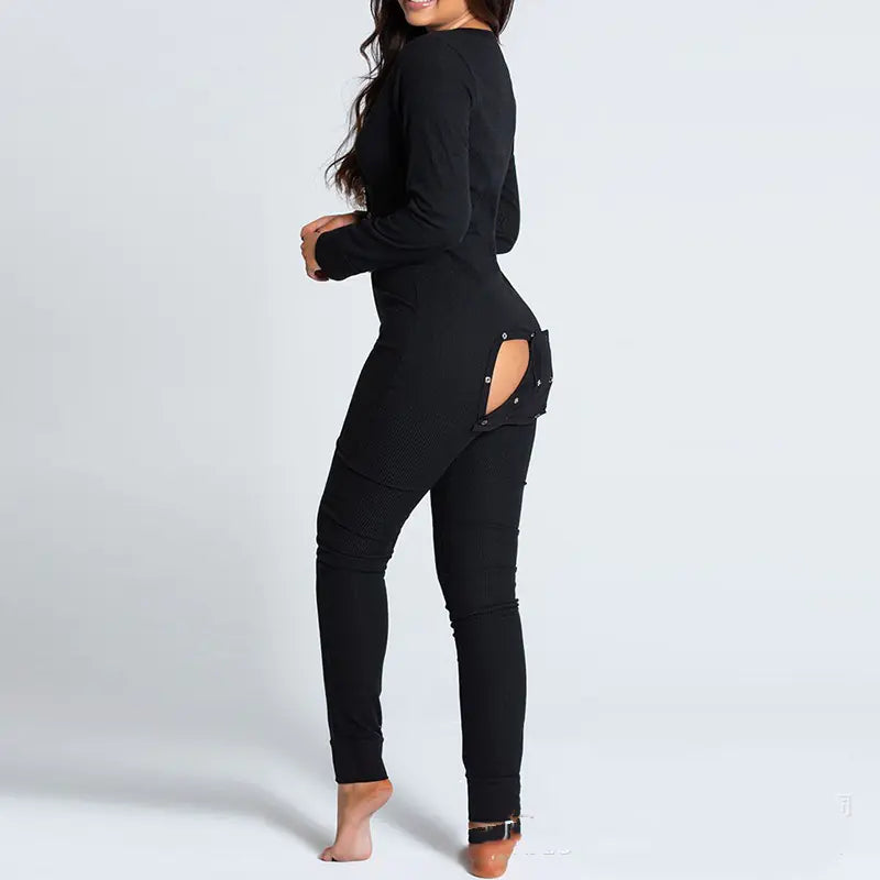 Chic Long-Sleeve Milk Silk Jumpsuit